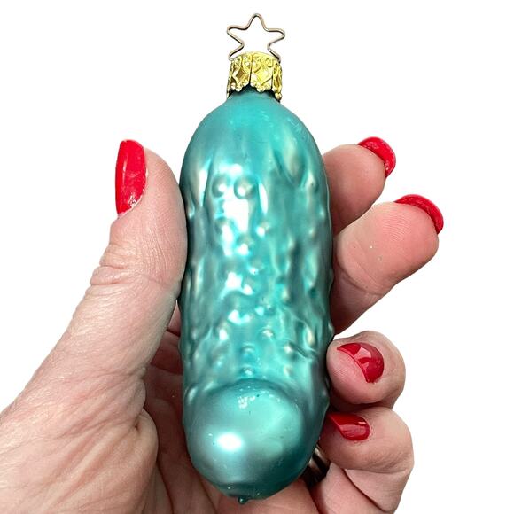 Inge Glas Pickle Ornament Vintage 1992 Olde World Glass Christmas Germany READ - Picture 5 of 15